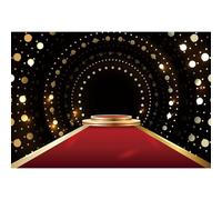 Ttincceer Tapis Rouge scène Toile de Fond 300x200cm Or scène Podium Hollywood thème Fond Or Points Flash Photographie Fond Nouveau-né Joyeux Anniversaire Toile de Fond pour la Photographie