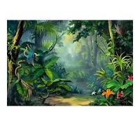 Ttincceer Toile de Fond forêts enchantées 1,5x1m forêt Tropicale Humide Jungle Paysage Fond Aquarelle Feuilles de Palmier Photographie botanique Toile de Fond