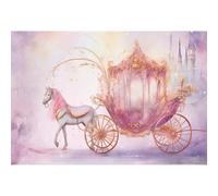 Ttincceer Toile de Fond Luxe calèche 6x3m Motif Princesse, Conte de fées, Citrouille Rose, calèche, fête de Mariage, Photographie, Studio, Portrait, Accessoires de Prise de Vue