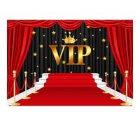Ttincceer VIP Tapis Rouge Toile de Fond pour Photo Rideau Rouge Or Couronne étoile Fille Anniversaire Photographie Fond Film Nuit récompenses Hollywood Stars fête tir arrière-Plans 1.5x1.2m