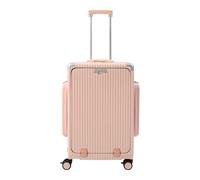 TTISJHK Valise à roulettes avec compartiment pour ordinateur portable, cadre en aluminium, valise de voyage avec roulettes, ports USB et type C, roulettes silencieuses à 360°, construction résistante