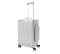 TTISJHK Valise à roulettes avec compartiment pour ordinateur portable, cadre en aluminium, valise de voyage avec roulettes, ports USB et type C, roulettes silencieuses à 360°, construction résistante