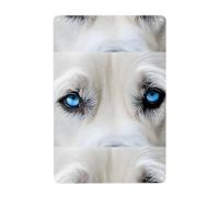 Ttkjshmgc Blue Eyes Wolf - Plaque décorative en étain 20,3 x 30,5 cm - Décoration murale vintage en métal pour maison, bar, garage - Design rustique avec trous pré-percés.