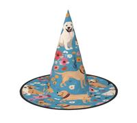 Ttkjshmgc Border Collie Florals - Couronne de festival - Coiffe compacte pour Halloween et Larp, diadème gothique réglable avec tissu lavable en machine