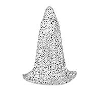 Ttkjshmgc Cape à capuche imprimée à pois noirs et blancs - Cape réglable imprimée pour adolescents, aventures d'Halloween, fêtes et vêtements festifs avec un port facile.