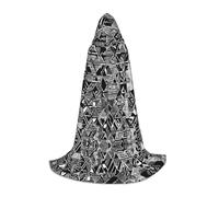 Ttkjshmgc Cape à capuche imprimée marbre noir et blanc - Cape imprimée réglable pour adolescents, aventures d'Halloween, fêtes et vêtements festifs facile à porter.