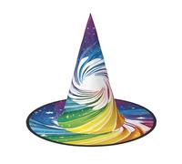 Ttkjshmgc Fond arc-en-ciel - Couronne de festival imprimée - Coiffe compacte pour Halloween et Larp, diadème gothique réglable avec tissu lavable en machine
