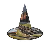 Ttkjshmgc Locomotive à vapeur - Couronne de festival imprimée - Coiffe compacte pour Halloween et Larp, diadème gothique réglable avec tissu lavable en machine