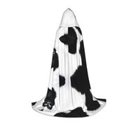Ttkjshmgc Peau de vache - Cape à capuche imprimée réglable pour adolescents, aventures d'Halloween, fêtes et vêtements festifs avec un port facile.