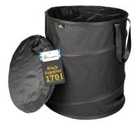 TTL Commerce TTL Garden NOIR SUPÉRIEUR 170L sac de jardin pop up DOUBLE BASE 260gsm extra stable 600D Oxford 170 litres sac à déchets de jardin sac à feuilles pliable déchets verts déchets de jardin