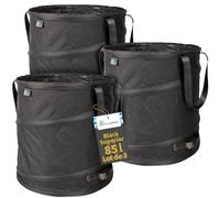 TTL Garden Black Superior - Sac de jardin Pop Up - 85 l - Double fond - 260 g/m² - Extra stable - Oxford 600D - Pliable - Coupe verte