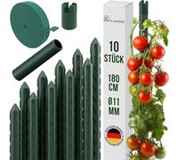 TTL GARDEN Lot de 10 tiges de treillis - 180 cm x 11 mm de diamètre - Vert