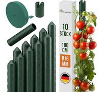 TTL GARDEN Lot de 10 tiges de treillis - 180 cm x 16 mm de diamètre - Vert