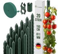 TTL GARDEN Lot de 20 tiges de treillis - 150 cm x 11 mm de diamètre - Vert
