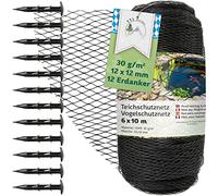 TTL Garden Lot de 6 Filets de Bassin de 10 m - 30 g/m² - Noir - Maille