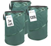 TTL Garden - Pop Up - Lot de 3 sacs à feuilles de jardin - 120 l - Tissu extra robuste - Idéaux pour déchets de jardin - Pliable autoportant