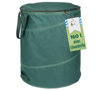 TTL GARDEN Sac de jardin pop-up Deluxe 160 l avec couvercle - 220 g/m² Oxford 600D