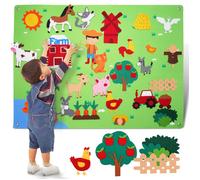 TTLIFE 39PCS Felt Farm Story Board Set, Jouet Montessori Apprentissage Précoce Kit, Tableau Feutre Pour Enfants Garçons Filles