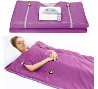 TTLIFE Couverture de Sauna Infrarouge, 220V 2 zones Couverture Sauna Chauffante SPA Portable à Domicile de Detox avec télécommande