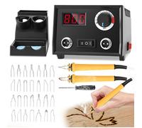 TTLIFE Kit de Pyrogravure au Bois, Preciva Ensemble D'outils pour Stylo Woodburner,30 Pointes et Support pour la Gravure sur Bois