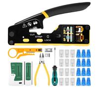 TTLIFE Kit d'outils de sertissage RJ45 Pince à sertir RJ45 traversante, kit d'outils de sertissage Ethernet