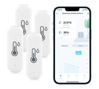TTLIFE Lot De 4 Wifi ThermomèTre HygromèTre IntéRieur-Capteur TempéRature Sans Fil, Enregistreur DonnéEs, Surveillance à Distance