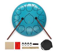 TTLIFE Steel Tongue Drum 12 Pouces 13 Notes Tambour de Langue avec Sac Baguettes Livre de Musique Guérison L'éducation Musicale