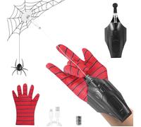 TTLIFE Tireur de Toile d'araignée, Spider Web Shooter Con Launcher Glove, Gant de Lancement Spiderman pour Enfants Effet Lumineux