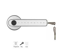 TTlock Tuya maison intelligente empreinte digitale serrure de porte électronique mot passe APP clé mécanique sécurité poignée biométrique(Silver Standard)