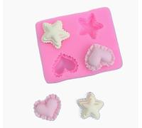 TTOA - Mini moule à fondant en silicone en forme d'étoile en forme de cœur | Décoration de gâteau | Artisanat en sucre | Moule à glaçage | Moule mignon