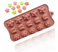 TTOA - Moule à chocolat en silicone 15 cavités en forme de tulipe | Moule à fleurs de Saint-Valentin | Glaçons | Cire fondue | Moule à argile | Décoration de gâteau