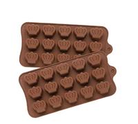 TTOA - Moule à chocolat en silicone en forme de couronne à 15 cavités | Artisanat en sucre | Glaçons | Argile, cire fondue, etc. | Décoration de gâteau | Royal