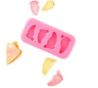 TTOA- Moule à fondant en silicone 4 cavités Pieds de bébé | Moule à sucre | Décoration de gâteau
