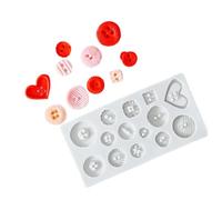 TTOA - Moule à fondant en silicone avec plusieurs boutons | Pâte à sucre | Moule à glaçage en forme de cœur | Décoration de gâteau