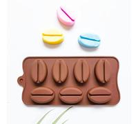 TTOA - Moule en silicone à 7 cavités en forme de gros grains de café 3D | Moule à bonbons et cire | Bac à glaçons | Décoration de gâteau pour amateurs de café