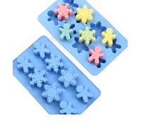 TTOA Moule en Silicone en Forme de Flocons de Neige | Antiadhésif de Noël | Gâteau Bonhomme en Pain d'Épices | Fondant | Bonbons, Gelées, Cire Fondue