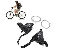 TTOCAR 1 Paire de Leviers de Vitesse 21 Vitesses, 1 Paire de Leviers de Frein de Vélo, Ensemble combiné de Leviers de Frein et de Levier de Vitesse 21 Vitesses avec Câble de Changement