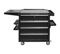 TTOOGO Armoire de poste de travail de tatouage à roulement avec verrouillage - chariot à outils mobile à 4 tirages avec porte-gant, extension du plateau et plaque latérale magnétique