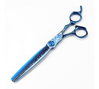 TTOOGO Cisseurs de coiffure Blue Damas de 7,0 pouces - Ciseaux de cheveux à lame longue en acier JP440c pour les stylistes salon,B