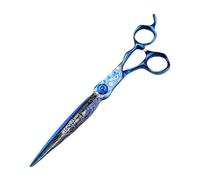 TTOOGO Cisseurs de coiffure Blue Damas de 7,0 pouces - Ciseaux de cheveux à lame longue en acier JP440c pour les stylistes salon,A