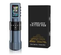 TTOOGO Machine à stylo à tatouage rotatif sans fil - pistolet de tatouage de cartouche de course réglable avec batterie de 1600mAh, affichage TFT de 1,47 pouce,Noir,1 battery