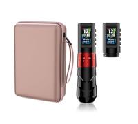 TTOOGO Machine de tatouage sans fil professionnel avec trait réglable - stylo tatouage rotatif avec batterie de 1600mAh, sortie 4-12V, affichage TFT, charge de type C,Rouge,2 batteries