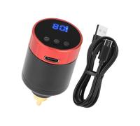 TTOOGO Mini Connecteur RC d'alimentation de tatouage sans fil - Pack de batterie rechargeable USB-C de 1300mA,Rouge