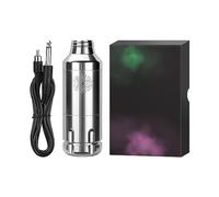 TTOOGO Mini Rotary Tattoo Pen - Machine de tatouage de profondeur de cartouche réglable avec 3 mm de trait, vitesse de 8000 tr/min à 9V, connexion RC, compact 3,62 pouces,Argent