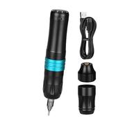 TTOOGO Stylo de batterie de tatouage sans fil avec écran LCD - Machine de tatouage rotative de 2000mAh avec une trait de 3,5 mm, 9000 tr/min, profondeur de cartouche réglable,Bleu