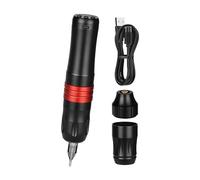 TTOOGO Stylo de batterie de tatouage sans fil avec écran LCD - Machine de tatouage rotative de 2000mAh avec une trait de 3,5 mm, 9000 tr/min, profondeur de cartouche réglable,Rouge