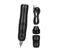 TTOOGO Stylo de batterie de tatouage sans fil avec écran LCD - Machine de tatouage rotative de 2000mAh avec une trait de 3,5 mm, 9000 tr/min, profondeur de cartouche réglable,Noir