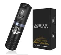 TTOOGO Stylo de tatouage sans fil professionnel avec batterie de 1800mAh - machine à tatouage rotatif numérique avec longueur de course de 3.5 mm, écran LCD, charge USB-C,Black gray