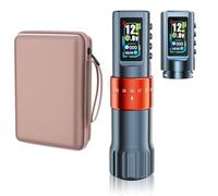 TTOOGO Stylo de tatouage sans fil professionnel avec une course réglable de 2,0 à 4,2 mm, une machine à tatouage de batterie rotative 1600mAh,Orange,2 batteries