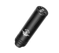 TTOOGO Stylo de tatouage sans fil - tatouage rotatif de tension réglable avec moteur japonais, écran LCD, 10500 tr/min, longueur de 4 mm, rechargeable,Noir